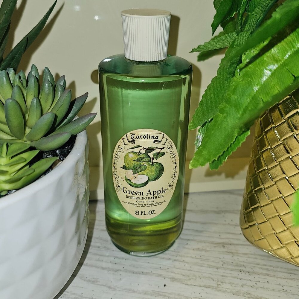 Vtg 70s RARE Carolina Soap & Candle Makers Co., Green Apple Dispersing Bath Oil